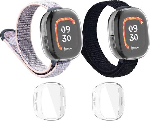 Nylon Band & Case Compatible with Fitbit Ace LTE, Breathable Braided Wristband Soft Sport Loop Replacement Strap for Google Ace LTE in Kuwait
