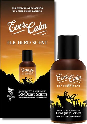Conquest Scents EverCalm Elk Herd Scent, Calming & Original Formula | Made from Real Elk Bedding, All-Season Use, Trail Marking Scent, Versatile Hunting Scents in Kuwait