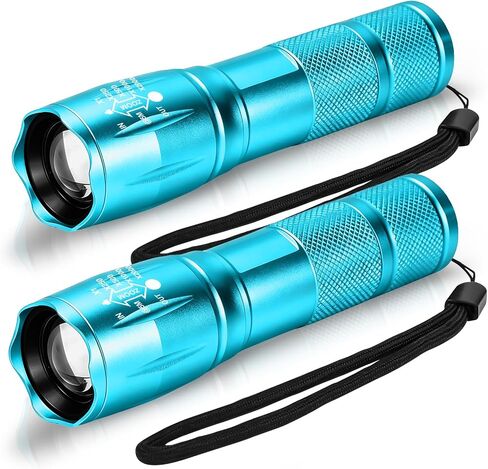 Zoomable LED Flashlights 5 Modes Bright Tactical Torch High Lumens 2Pack | Christmas Stocking Stuffers Birthday Gifts for Men Included Batteries Outdoor Waterproof Fishing Hiking Camping Essentials in Saudi Arabia