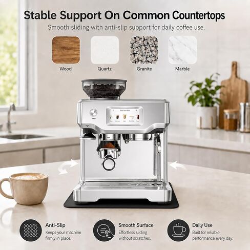 Compatible with Breville Espresso Machine Mat Silicone Sliding 12.6x12.6in | Silicone espresso mat for Breville 880 keeps coffee makers stable with anti-slip grip and smooth sliding design daily use in Saudi Arabia