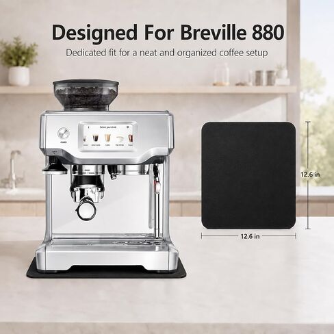 Compatible with Breville Espresso Machine Mat Silicone Sliding 12.6x12.6in | Silicone espresso mat for Breville 880 keeps coffee makers stable with anti-slip grip and smooth sliding design daily use in Saudi Arabia