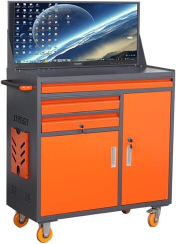 Industrial Computer Cabinet for Workshop Garage Warehouse Factory | Movable Industrial PC Cabinet, Mobile Security LCD Computer Cabinet, Large Industrial PC Workbench Operating Table in Saudi Arabia