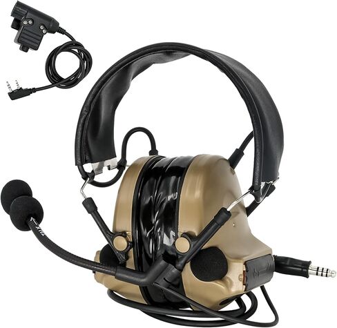 Tactical Headset,Sound Pickup Noise Reduction & Ken 2 Pin PTT for Airsoft Activities in Saudi Arabia