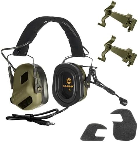 EARMOR M32X Plus Hearing Protection and PTT, Tactical Headset with MIC, NATO TP120 & U-174 Connector and ARC Rail Helmet Adapters, Push-to-Talk Military Standard 7.0 Plug for Radio Adapter in Saudi Arabia