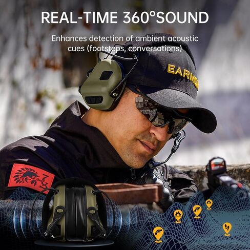 EARMOR M32X Plus Hearing Protection and PTT, Tactical Headset with MIC, NATO TP120 & U-174 Connector and ARC Rail Helmet Adapters, Push-to-Talk Military Standard 7.0 Plug for Radio Adapter in Saudi Arabia