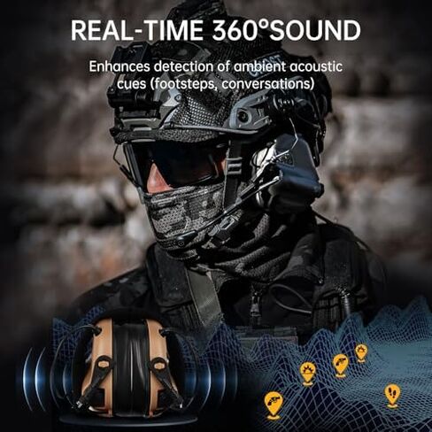 EARMOR M32X Plus Hearing Protection and PTT, Tactical Headset with MIC, NATO TP120 & U-174 Connector and ARC Rail Helmet Adapters, Push-to-Talk Military Standard 7.0 Plug for Radio Adapter in Saudi Arabia