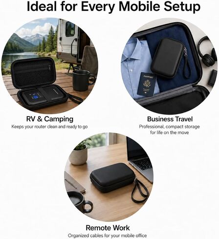 Travel Router Case for NETGEAR Nighthawk 5G Mobile Hotspot M7 (MH7150) | Portable WiFi 7 Router Storage Bag with Mesh Pocket & Detachable Strap, Hardying Case for RV, Travel & Remote (Case Only) in Kuwait