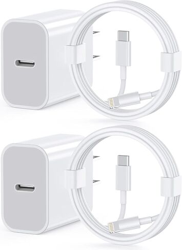 Fast iPhone Charger, iPhone Charger Fast Charging 2Pack Quick Chargers 6ft Long USB C to Lightning Cable Quick Charging Cord USB Charge Block Adapter for iPhone 14 Plus/14 ProMax/13 Mini 12/11/XS/iPad in Saudi Arabia