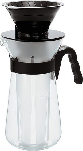 Hario V60 "Fretta" Hot and Iced Coffee Maker, 700ml, Black in Saudi Arabia