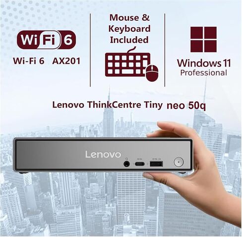 كمبيوتر Lenovo ThinkCentre neo 50q Tiny Business، Intel Core 5-210H (> Ultra 7 155U)، كمبيوتر IST مخصص 16 جيجابايت/32 جيجابايت/64 جيجابايت ذاكرة الوصول العشوائي DDR5، 512 جيجابايت/1 تيرابايت/2 تيرابايت SSD، كمبيوتر صغير الحجم MFF، DisplayPort، Ethernet، W in Kuwait