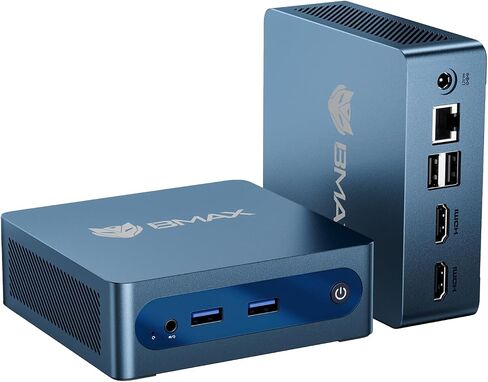 Bmax Mini PC Mini Desktop Computer Intel Celeron J3355 (Up to 2.5GHz) Win 11, 6GB RAM 128GB eMMC Support M.2 SSD Expansion (512GB/2TB), 4K Dual Display WiFi5& BT5.0 for Home/Office,Daily Use,B1 Plus in Saudi Arabia