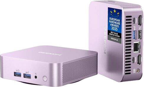GEEKOM A6 Mini PC with AMD Ryzen 7 6800H, 32GB DDR5 RAM (Upgradable), 1TB PCIe 4.0 SSD, USB4/8K/Wi-Fi 6E, Aluminium Design, SD Card Slot, Home Office & Multitasking Desktop PC in Saudi Arabia