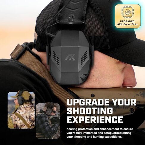 AXIL MX Electronic Earmuff Hearing Protection - Up to 6X Hearing Protection | Noise Reduction Earmuffs With Button-Controlled Volume, Durable Protection For Shooting, Work & Range Use in Saudi Arabia