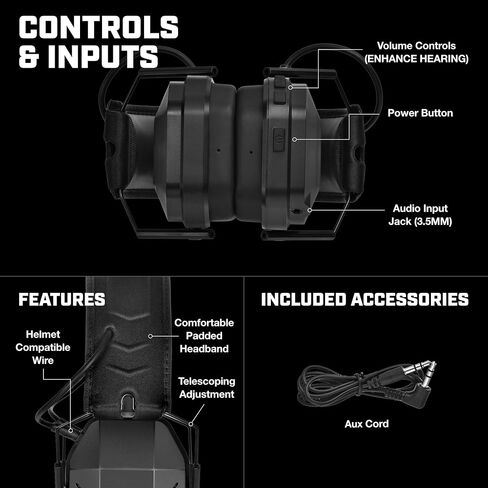 AXIL MX Electronic Earmuff Hearing Protection - Up to 6X Hearing Protection | Noise Reduction Earmuffs With Button-Controlled Volume, Durable Protection For Shooting, Work & Range Use in Saudi Arabia