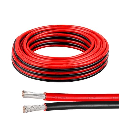 12 Gauge Electrical Wire, 600V 12 AWG 2 Conductors Tinned Copper Parallel Wire 25ft, Insulated Stranded Low Voltage Wire for Solar Panel, Automotive, Audio Auto, LED Lighting(12 AWG 25FT) in Saudi Arabia