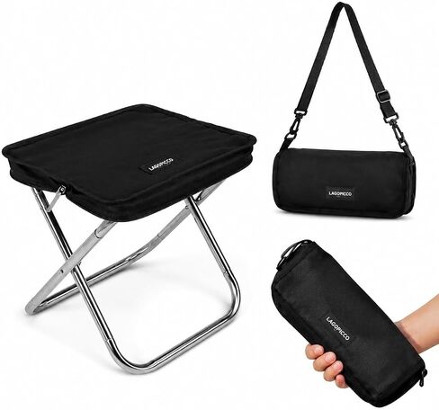 2-in-1 Folding Stool with Carry Bag for Hiking & Camping | Stainless Steel Frame, Shoulder Strap, Converts Bag to Seat, Supports 330 lbs in Saudi Arabia