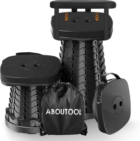 aboutool Collapsible Stool with Soft Removable Cushion & Waterproof Carry Bag - Lightweight Folding Stool, 485lbs Capacity, Portable for Adults, Camping, Fishing, Hiking, Outdoor, Travel in Kuwait