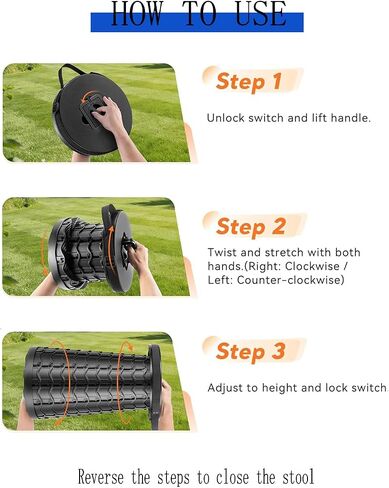 20.3“Collapsible Stool for Adults Heavy Duty 1000lbs Load Capacity Folding Stool Wider Seat&Taller Height Portable Seat Telescoping Chair for Camping, Parade, Sporting Event, Campfire Party in Saudi Arabia