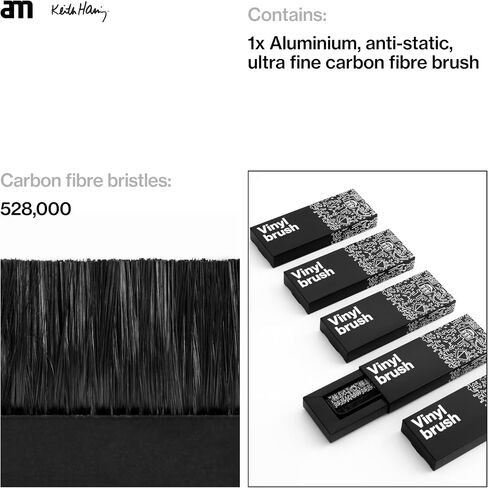 am Carbon Fiber Anti-Static Record Brush for Vinyl Records & Turntables | Keith haring Carbon fiber anti static record brush for removing dust and static from vinyl records without scratching grooves in Kuwait