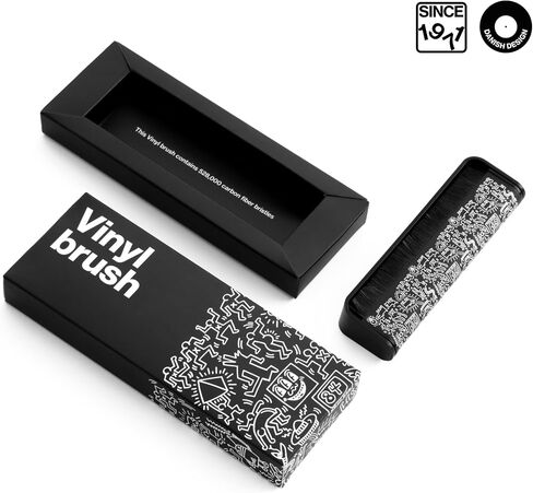 am Carbon Fiber Anti-Static Record Brush for Vinyl Records & Turntables | Keith haring Carbon fiber anti static record brush for removing dust and static from vinyl records without scratching grooves in Kuwait