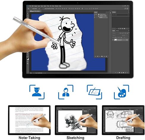 MPP Pen for HP Omnibook X Flip/Envy/Spectre/Pavilion x360 300 Day Battery | Palm rejection, 1024 pressure levels, tilt detection, 2 shortcut buttons, perfect for notes and professional drawing in Saudi Arabia