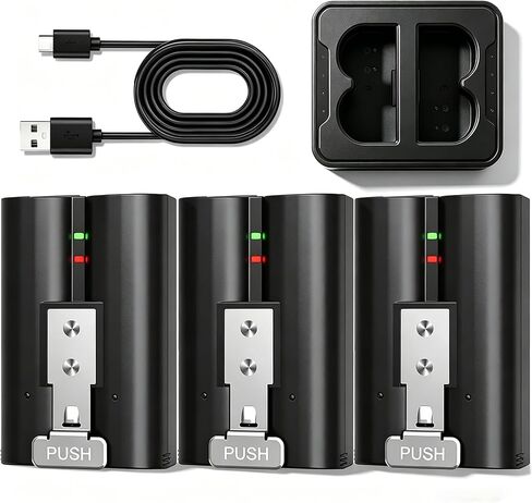 3-Pack Ring Battery 6040mAh Replacement for Ring Doorbell 2/3/4/3 Plus | Rechargeable Ring Camera Battery with Charger Compatible with Ring Stick Up Cam, Spotlight Cam, Peephole Cam 3.65V in Kuwait