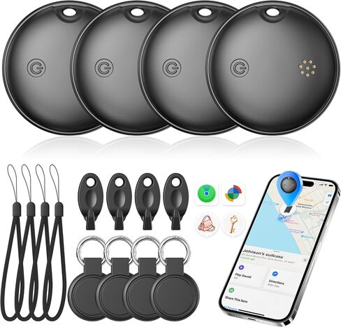 2026 Air Tags for Android-4 Pack,Dual System for iOS Find My & Android Find Hub,Replaceable Battery,Loud Ring,IP68 Waterproof,Smart Bluetooth Tracker for Keys,Luggage,Wallets in Saudi Arabia