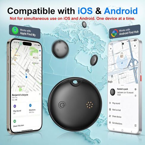2026 Air Tags for Android-4 Pack,Dual System for iOS Find My & Android Find Hub,Replaceable Battery,Loud Ring,IP68 Waterproof,Smart Bluetooth Tracker for Keys,Luggage,Wallets in Saudi Arabia