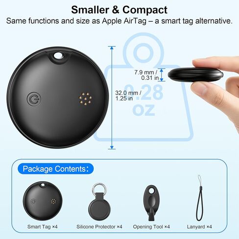 2026 Air Tags for Android-4 Pack,Dual System for iOS Find My & Android Find Hub,Replaceable Battery,Loud Ring,IP68 Waterproof,Smart Bluetooth Tracker for Keys,Luggage,Wallets in Saudi Arabia