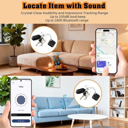 Reyke Dual-System Bluetooth Tracker Tags for Android & iOS, 4 Pack | Works with Apple Find My or Google Find Hub, Dual-System Bluetooth Item Finder for Keys, Luggage, Backpacks and Wallets in Kuwait