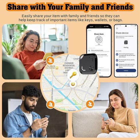 Reyke Dual-System Bluetooth Tracker Tags for Android & iOS, 4 Pack | Works with Apple Find My or Google Find Hub, Dual-System Bluetooth Item Finder for Keys, Luggage, Backpacks and Wallets in Kuwait