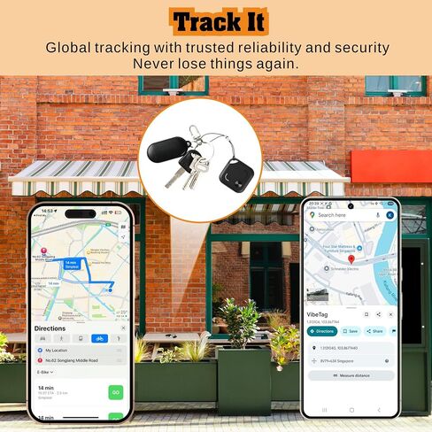 Reyke Dual-System Bluetooth Tracker Tags for Android & iOS, 4 Pack | Works with Apple Find My or Google Find Hub, Dual-System Bluetooth Item Finder for Keys, Luggage, Backpacks and Wallets in Kuwait
