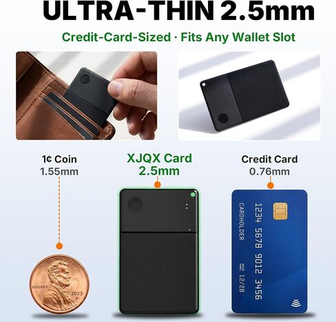 Wallet Tracker Card for Android, Ultra Thin 2.5mm Bluetooth Card Tracker, 5 Year Battery, Loud 115dB Locator for Wallet, Passport, Luggage, Works with Google Find Hub (Android Only) in Saudi Arabia