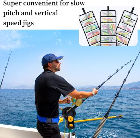 4 Pcs Fishing Lure Wrap Set, 25" X 9" Durable Lure Bag 6 Pocket PVC Protective Cover Saltwater Hook Covers Fabric Lures Protector Trolling Lures Tackle Storage Bag in Saudi Arabia