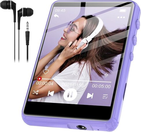 MP3 Player Bluetooth 5.3 - SWOFY 64GB Mp3 Music Player with 2.4" Touch Screen, Portable Digital Audio Player with HD Speaker FM Radio, Recording Support up 512GB Black in Kuwait