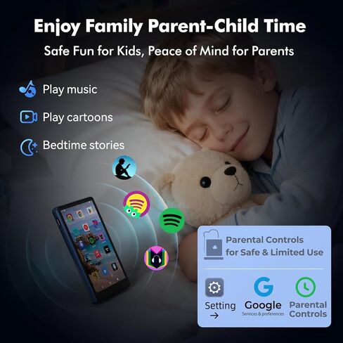 160GB MP4 MP3 Player with Bluetooth and WiFi, Spotify for Kids | 4.5" Touchscreen, Parental Controls Android MP4 Player with Amazon Music, YouTube, Pandora, Audible, Support 1TB MicroSD Card in Saudi Arabia