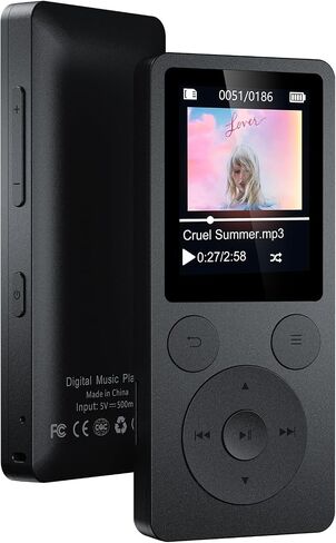 64GB MP3 Player with Bluetooth 5.3, Speaker & Physical Buttons | 40H Playback, HiFi Sound, Equalizer, Voice Recorder, FM Radio, A-B Repeat, Lightweight 1.3 Oz, Supports128GB microSD Card in Saudi Arabia