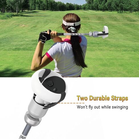 Weighted VR Golf Club Attachment for Meta/Oculus Quest 2 | Aluminum Quest 2 Golf Club Handle with Realistic Grip, Two Straps Included, Silver in Saudi Arabia