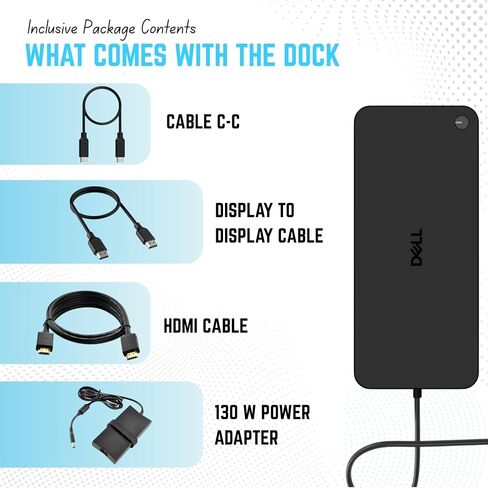 WD25 Dell Pro Dock USB-C Docking Station - 100W Power - 3 Year Warranty | HDMI 2.1 & DisplayPort 1.4, 2.5GbE Ethernet, USB-A & USB-C Ports, Fast Data Transfer & Power Delivery for USB-C Devices in Saudi Arabia