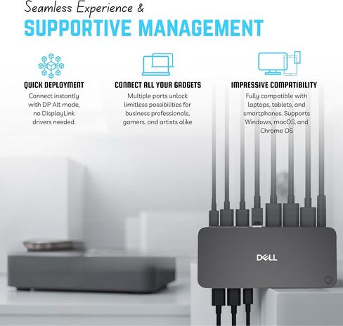 WD25 Dell Pro Dock USB-C Docking Station - 100W Power - 3 Year Warranty | HDMI 2.1 & DisplayPort 1.4, 2.5GbE Ethernet, USB-A & USB-C Ports, Fast Data Transfer & Power Delivery for USB-C Devices in Saudi Arabia