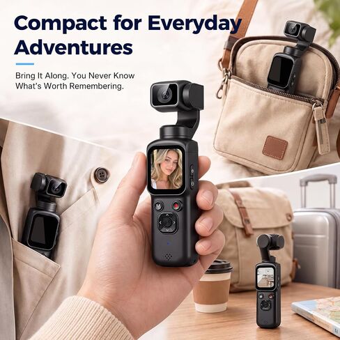 4K Vlogging Camera with Magnetic Mount, AI Face Tracking & WiFi | Face-Detection Tracking, one-touch front/selfie view, Type-C charging, webcam mode, and Class 10 cards up to 256GB in Saudi Arabia