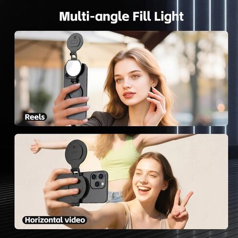Magnetic Selfie Light for Phone,Phone Ring Light Selfies | Tri-Fold, As Lamp, 360° Foldable LED Selfie Light Compatible with iPhone Magsafe,Photography/TikTok/Zoom Calls/Video in Kuwait