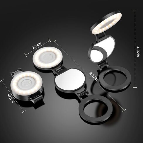Magnetic Selfie Light for Phone,Phone Ring Light Selfies | Tri-Fold, As Lamp, 360° Foldable LED Selfie Light Compatible with iPhone Magsafe,Photography/TikTok/Zoom Calls/Video in Kuwait
