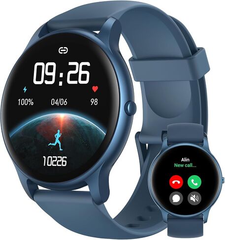 Parsonver Smart Watch for Men Women(Answer/Make Calls), Fitness Tracker | IP68 Waterproof 100+ Sport Modes, Heart Rate Sleep Monitor, Pedometer, Smartwatch for Android Phones/iPhone Compatible, Black in Saudi Arabia
