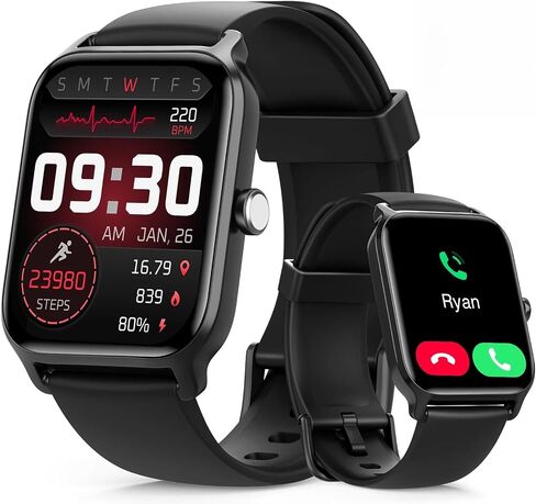 Tensky Smart Watch for Men & Women, 46mm HD Big Screen Fitness Tracker | iPhone/Android/Samsung, Answer & Make Call, Alexa Built-in, 101+ Sport Modes, Sleep/Heart Rate/SpO2 Monitor, 7-10 Day Battery in Saudi Arabia