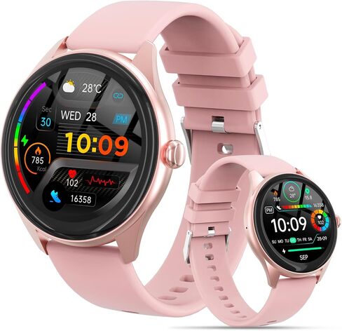 Smart Watch for Women, 1.39" HD Touchscreen Smartwatch with 120 Sports Modes, AI Voice Assistant, Heart Rate/Sleep Monitor, Bluetooth Call & Music Control Fitness Watch for iPhone/Android (Pink) in Saudi Arabia