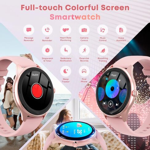 Smart Watch for Women, 1.39" HD Touchscreen Smartwatch with 120 Sports Modes, AI Voice Assistant, Heart Rate/Sleep Monitor, Bluetooth Call & Music Control Fitness Watch for iPhone/Android (Pink) in Saudi Arabia