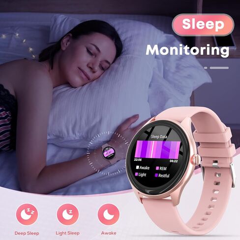 Smart Watch for Women, 1.39" HD Touchscreen Smartwatch with 120 Sports Modes, AI Voice Assistant, Heart Rate/Sleep Monitor, Bluetooth Call & Music Control Fitness Watch for iPhone/Android (Pink) in Saudi Arabia
