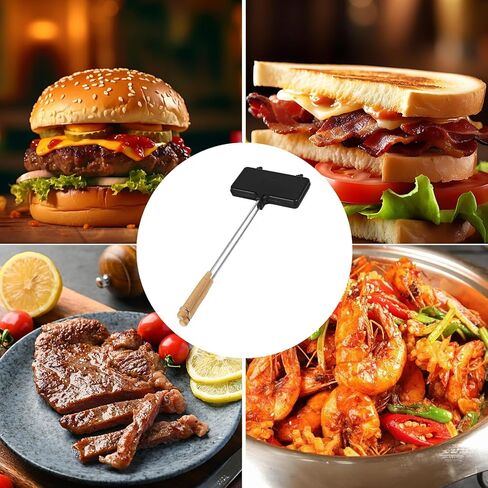 Cast Iron Sandwich Maker, Campfire Cooking Equipment, Pie Maker, Pie Iron Suitable for Outdoor/Camping/Kitchen/Baking Sandwiches in Saudi Arabia
