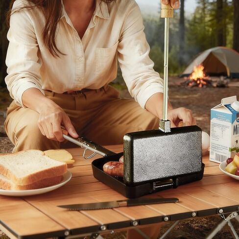 Cast Iron Sandwich Maker, Campfire Cooking Equipment, Pie Maker, Pie Iron Suitable for Outdoor/Camping/Kitchen/Baking Sandwiches in Saudi Arabia